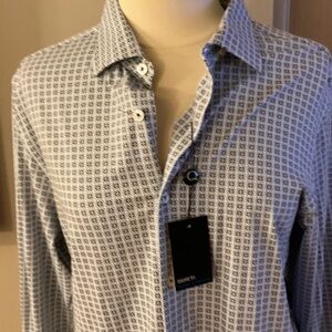 Quintessence Men's Geometric Blue Shirt